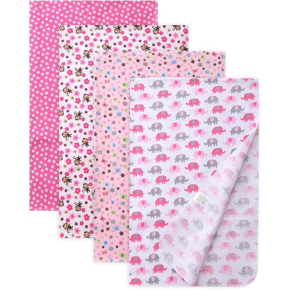 Waoot Kdet cotton flannel receiving blankets set of four front view