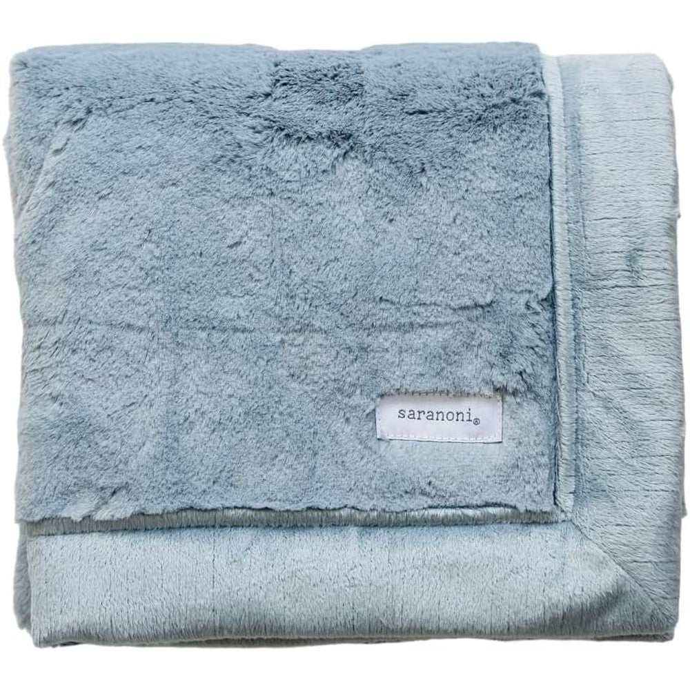 Saranoni luxury receiving blanket in slate front view