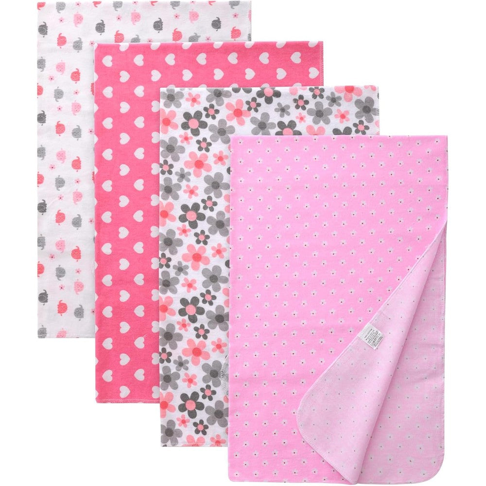 Gina Era cotton flannel receiving blankets 4 piece set front view