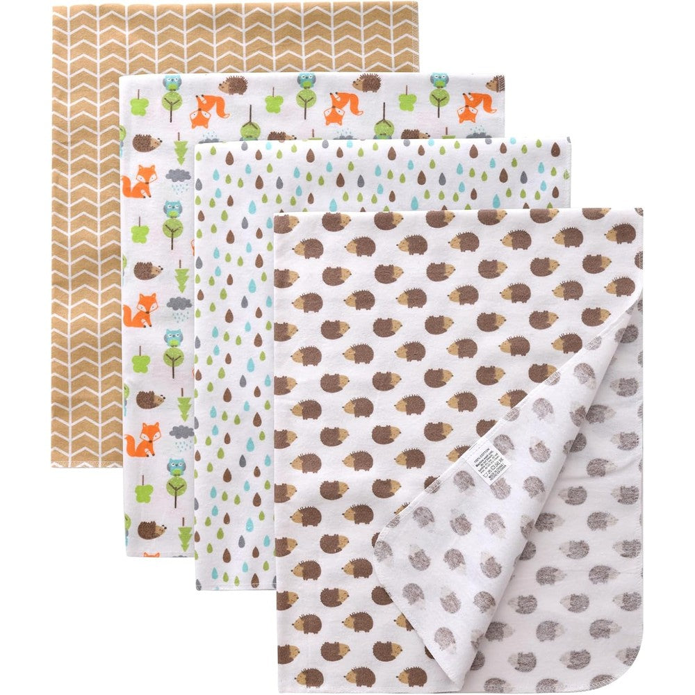 Gina Era 4 piece baby flannel receiving blankets set front view