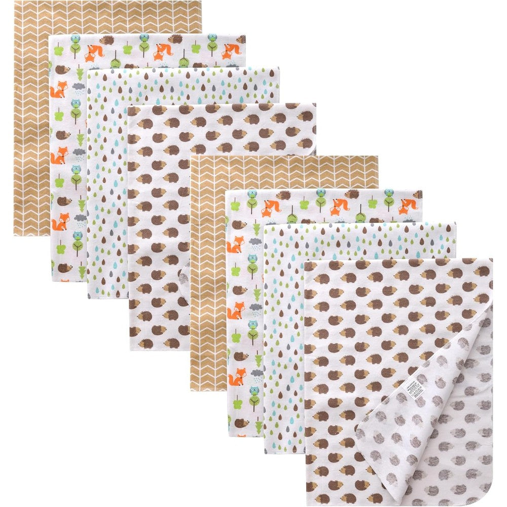 Gina Era cotton flannel baby receiving blankets set of eight pieces
