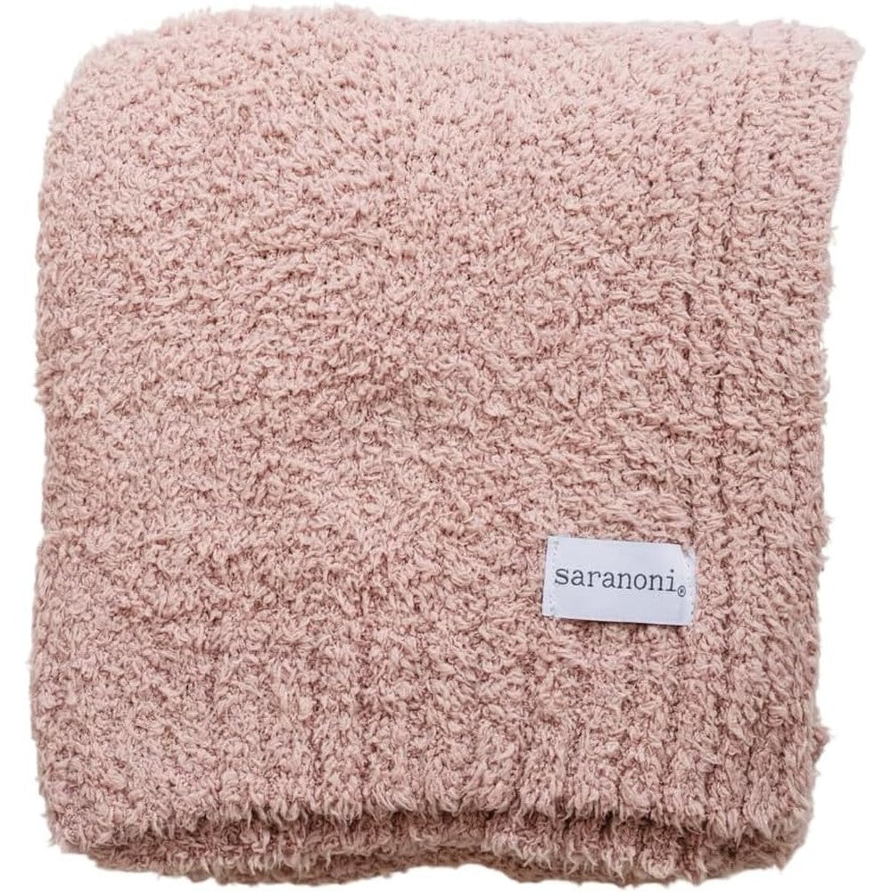 Saranoni Bamboni Luxury Baby Blanket front view in soft pink