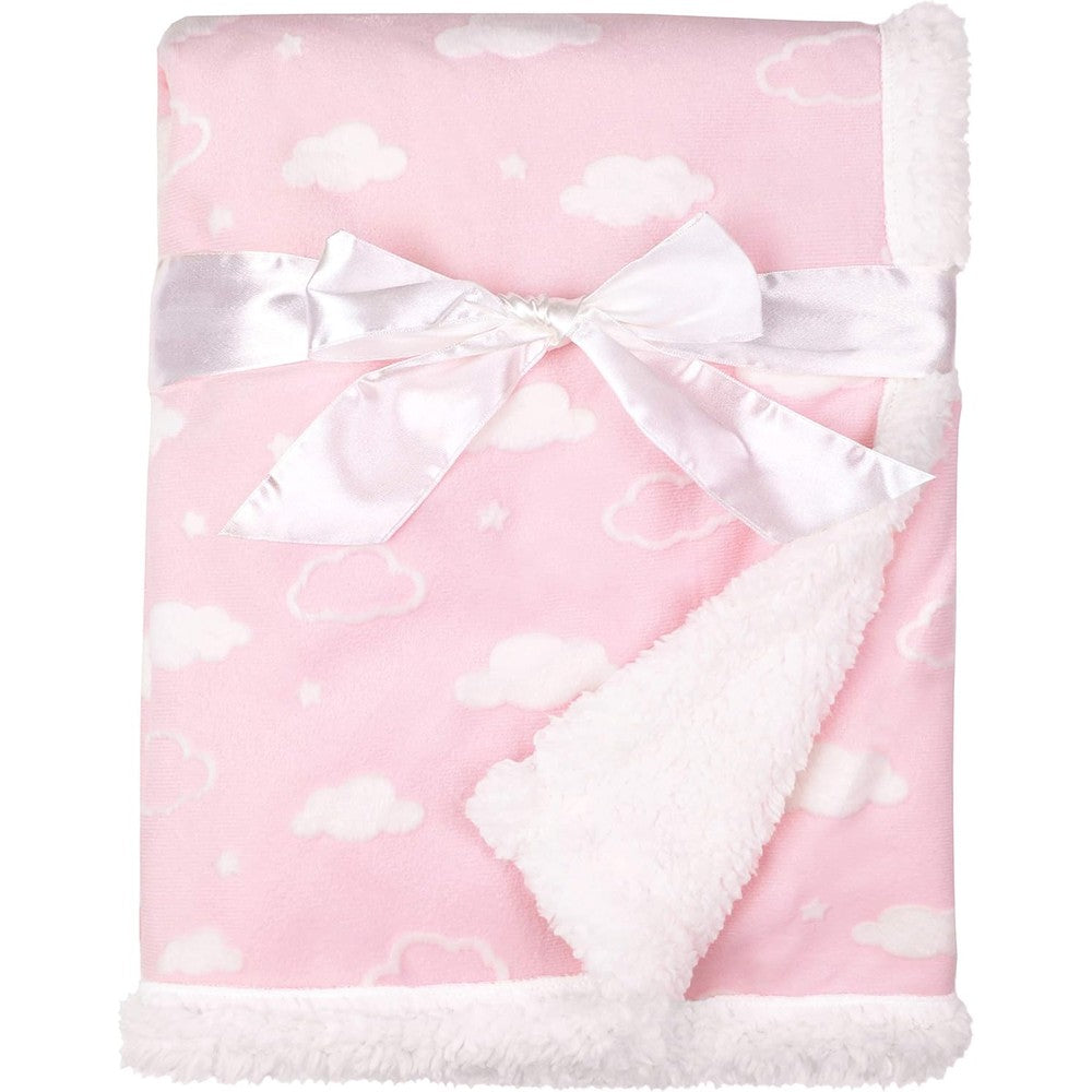 American Baby Company Heavenly Soft Chenille Sherpa Blanket front view