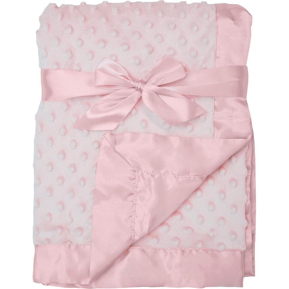 American Baby Company Heavenly Soft Chenille Pink Blanket front view