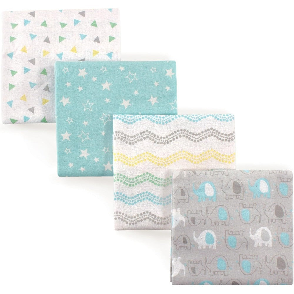 Luvable Friends Basic Elephant flannel receiving blankets front view