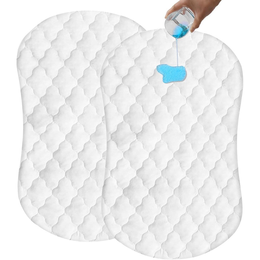 Bamuho 2-pack waterproof bassinet mattress protector white