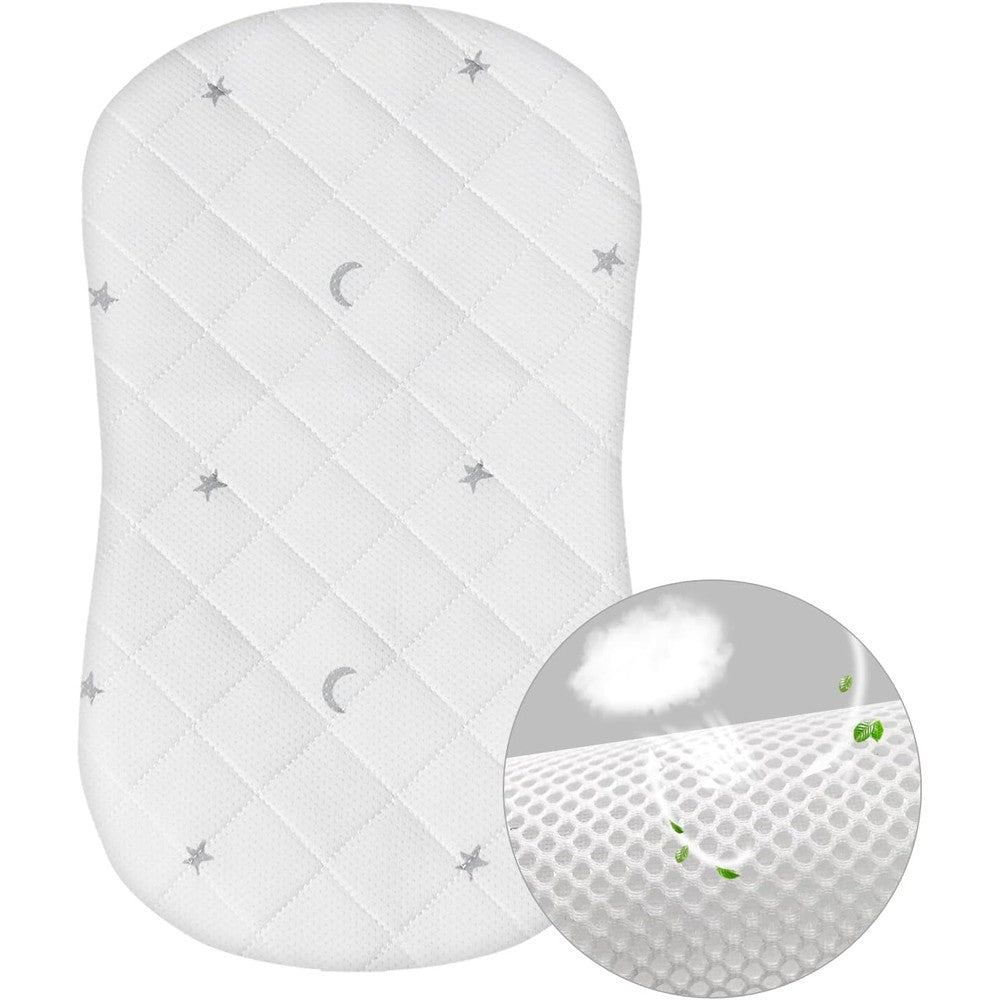 Moonsea waterproof bassinet mattress pad cover front view