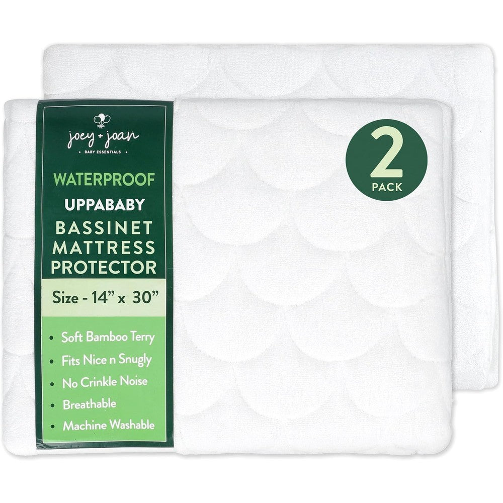 Joey + Joan waterproof bassinet mattress cover set for Uppababy.