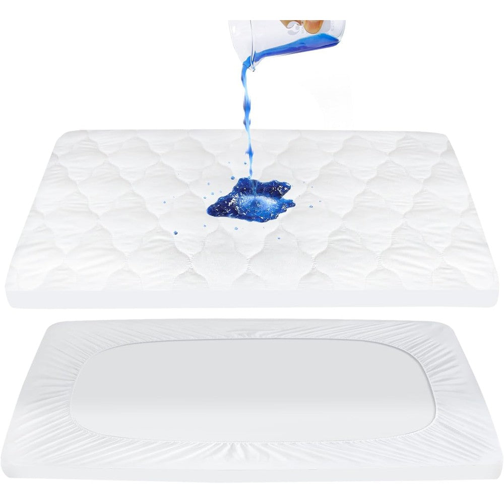 Moonsea pack and play mattress pad cover front view