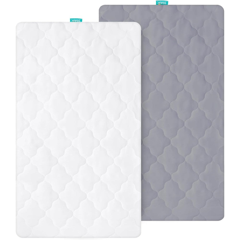 Biloban waterproof bassinet mattress pad cover front view