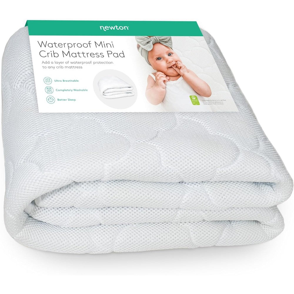 Newton Baby waterproof mini crib mattress pad top view