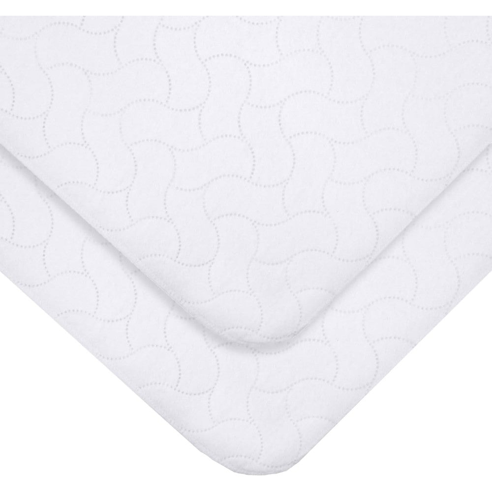American Baby Company 2 Pack Waterproof Mattress Pad front view showing the white embossed quilt design.