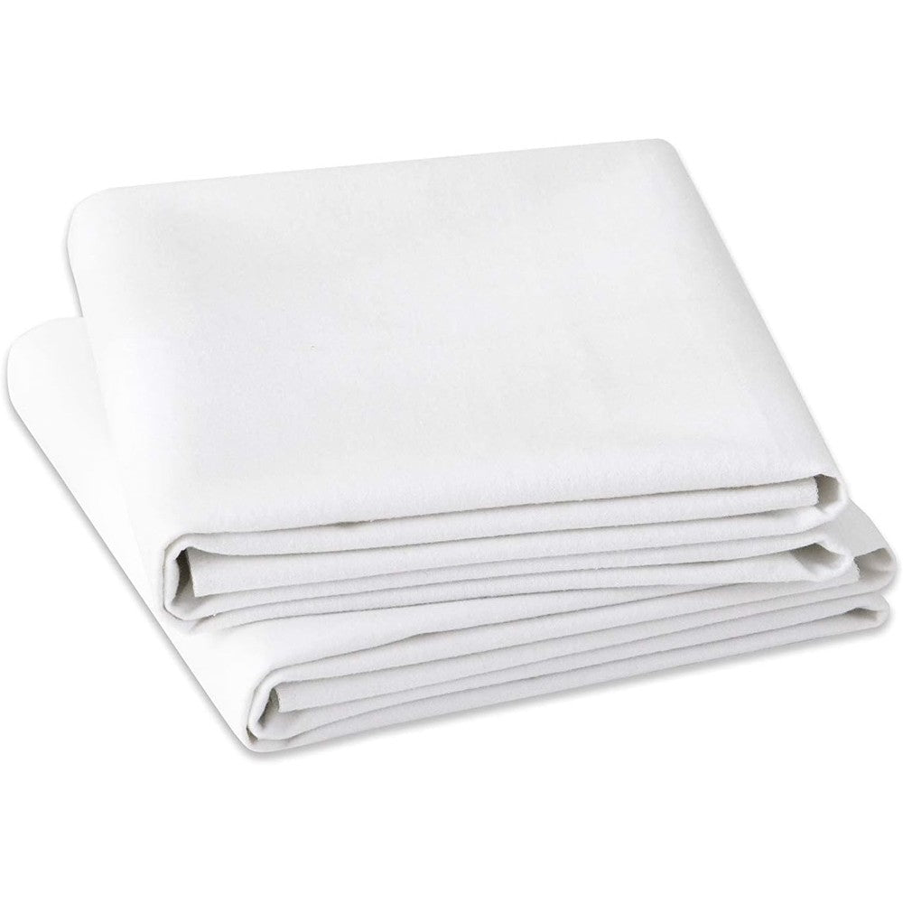Shunjie Home flannel waterproof mattress protector pad front view showing pure white cotton texture.