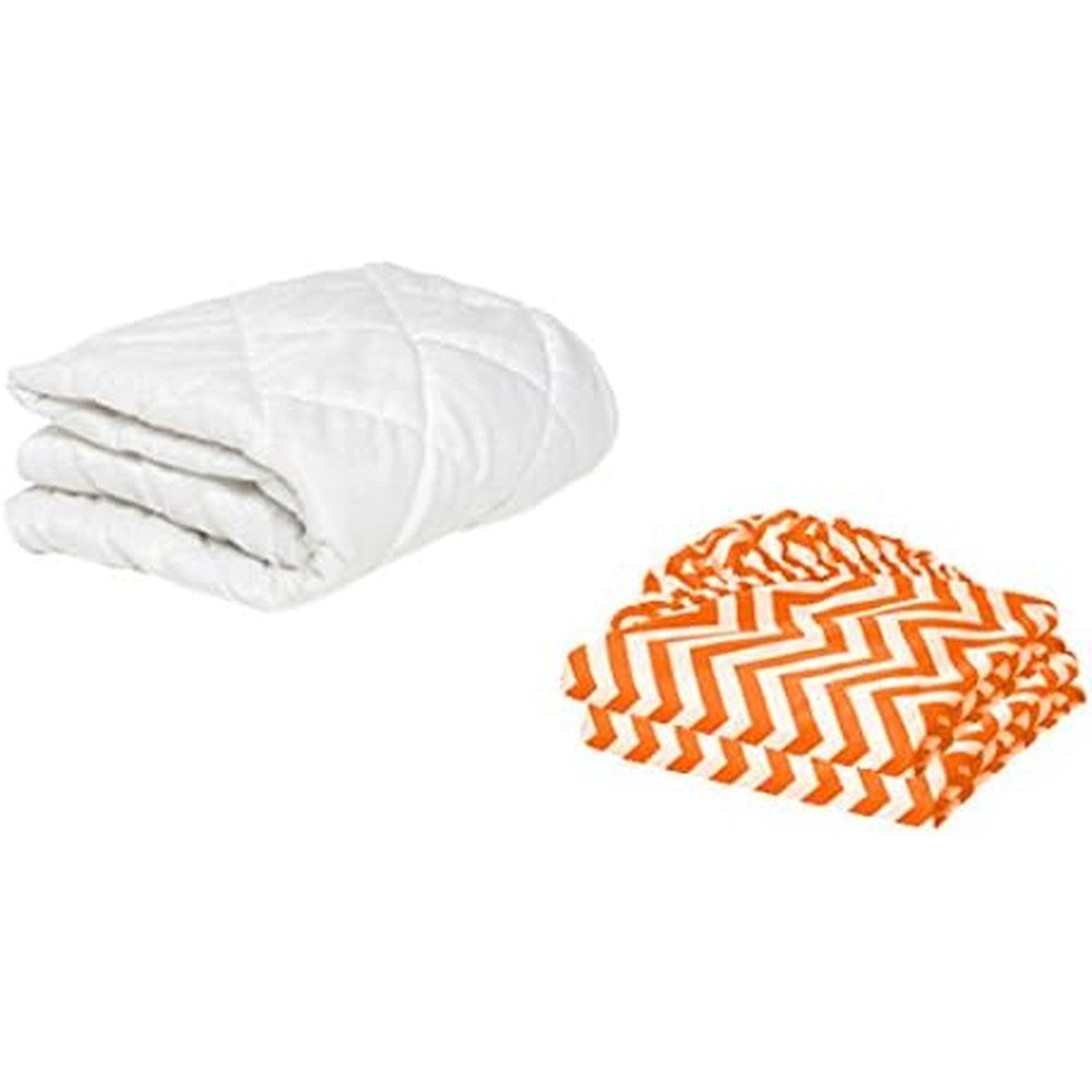 BKB Toddler Mattress Protector and Chevron Sheets Set Orange
