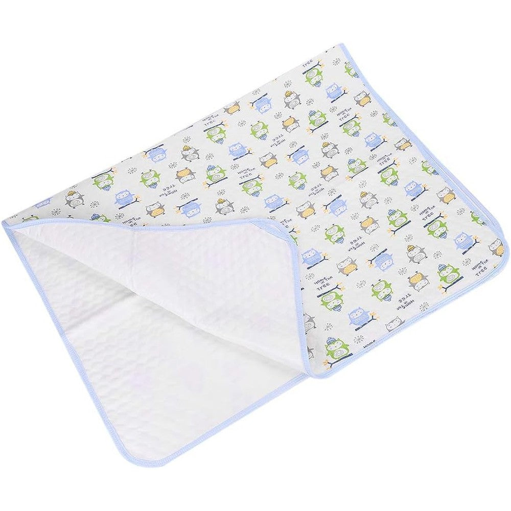 Itoda baby waterproof bed pad front view with owl pattern