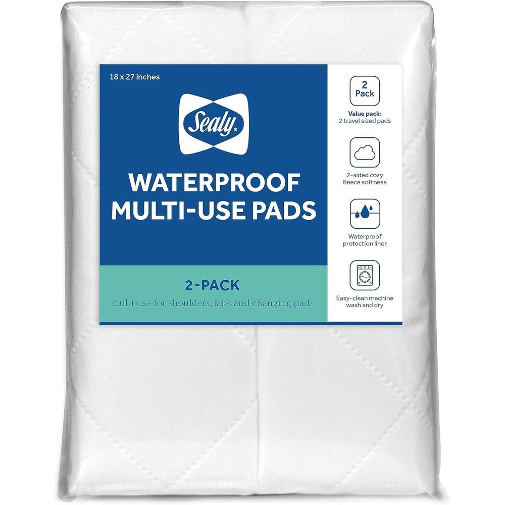 Sealy Baby multi use waterproof fleece liner pads front view showing quilted texture.