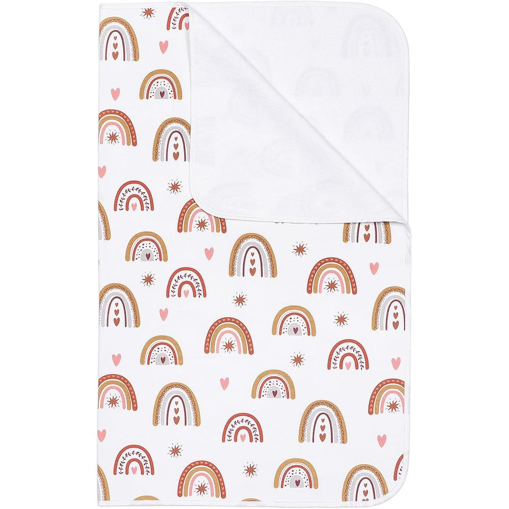 Rocced baby waterproof bed pad with rainbow pattern