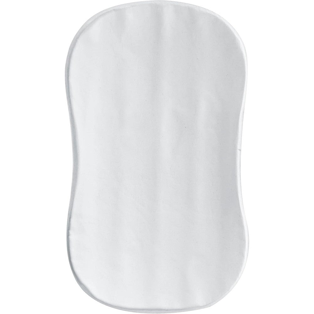 Halo Bassinest replacement mattress pad in white showing hourglass shape