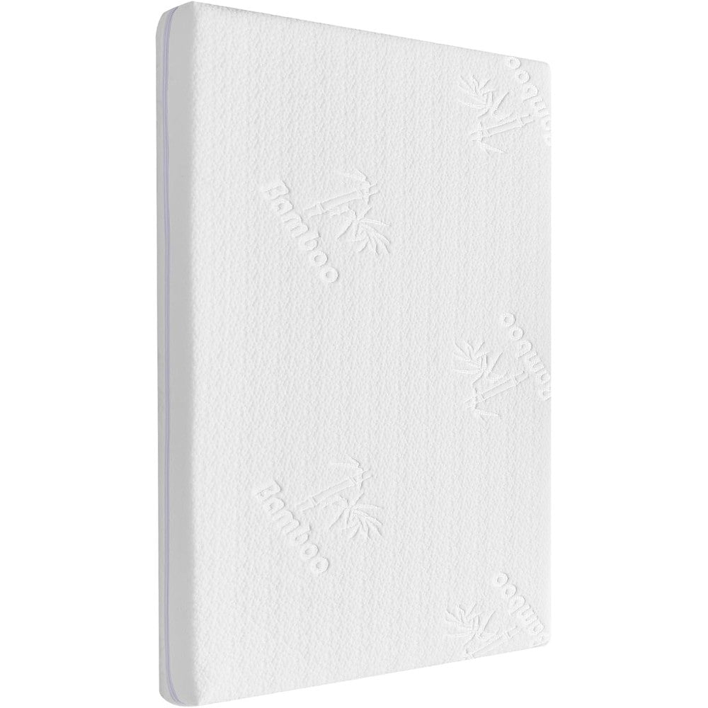 AOHWIDER pack n play mattress pad front view in a portable travel playpen