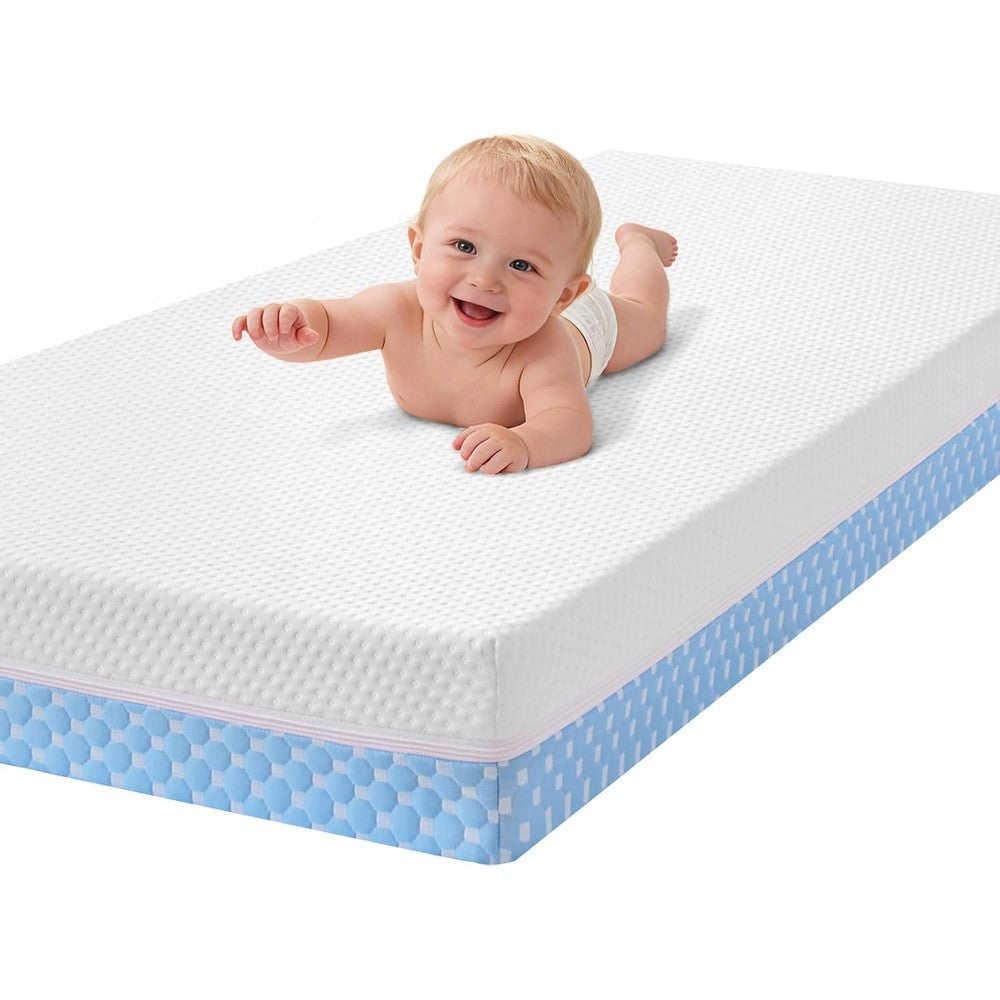 Voomf dual sided memory foam crib mattress front view