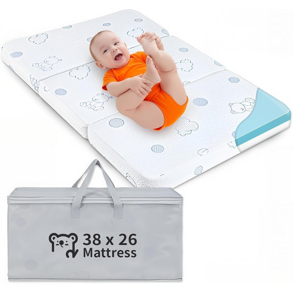 Hrevai Trifold Pack and Play Mattress front view