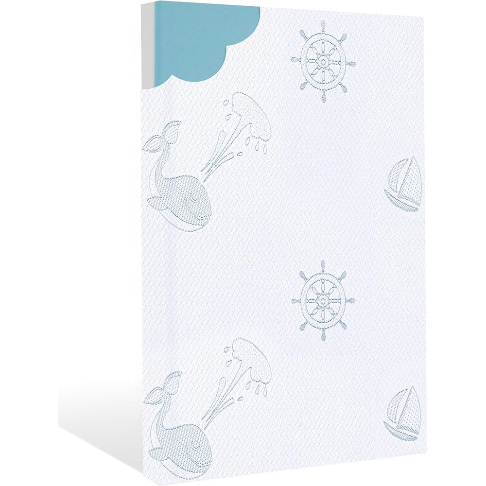 VMFKPNR Pack and Play Mattress front view with nautical pattern