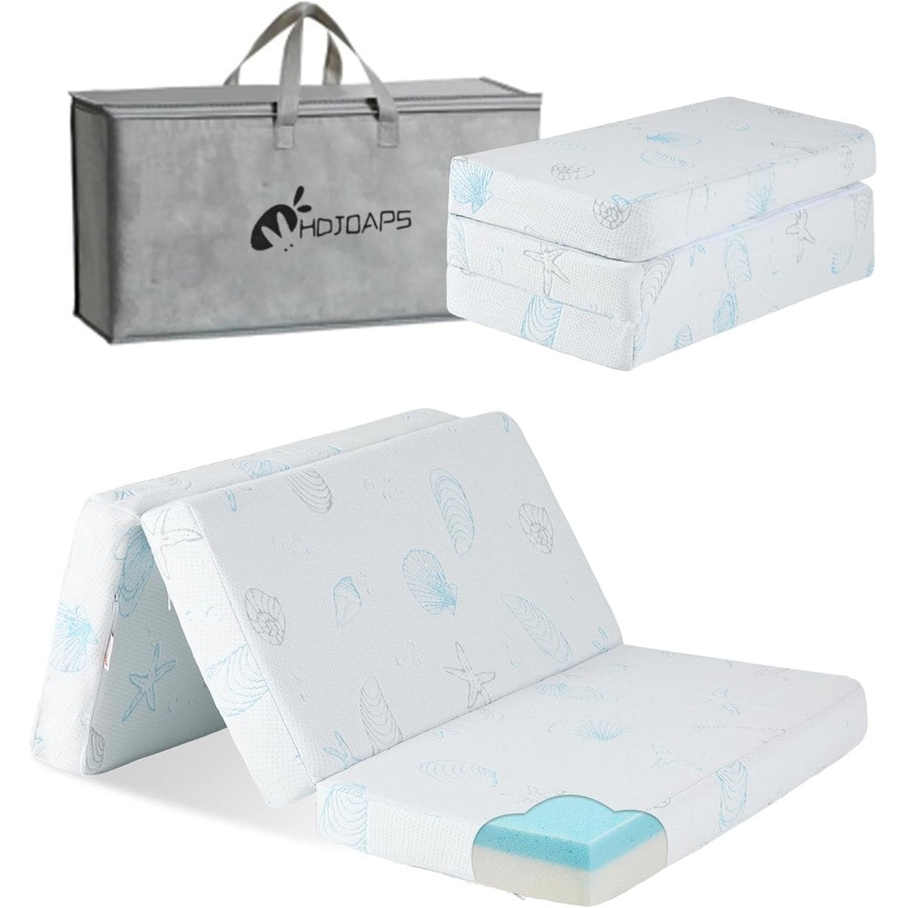 HDJOAPS Tri-Fold Pack and Play Mattress front view