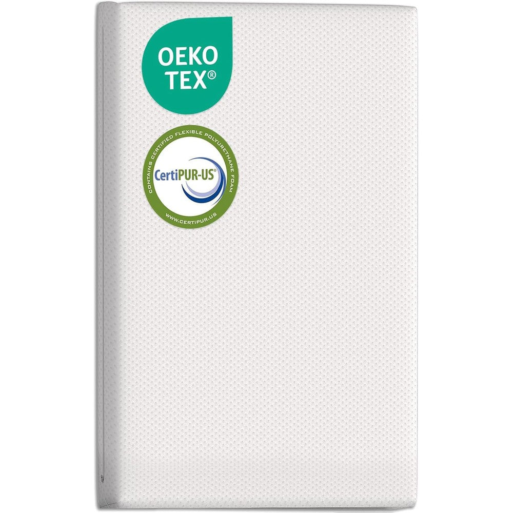 Genew Pack and Play Mattress front view showing texture