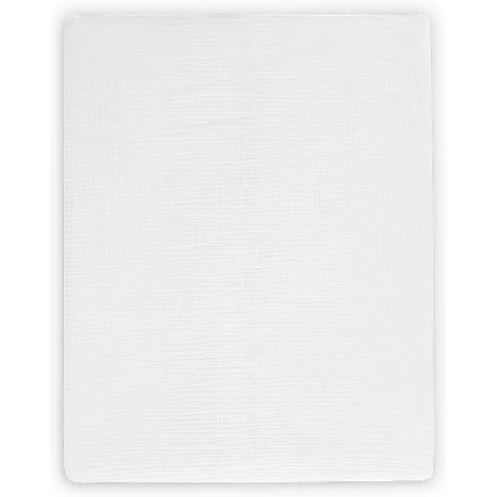 UPPAbaby Bassinet Covers for Remi Playard front view showing clean white organic cotton fabric.