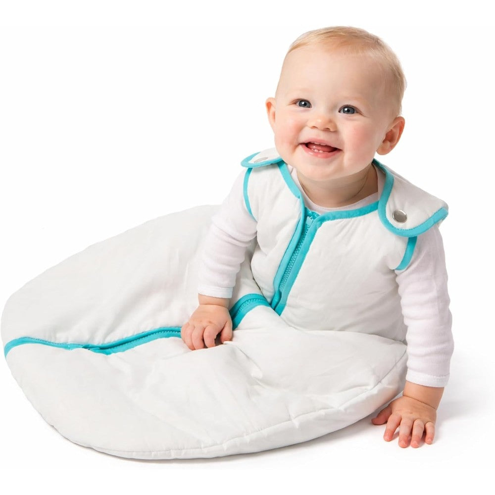 Baby Deedee Sleep Nest sleeping sack front view showing quilted texture and center reverse zipper.