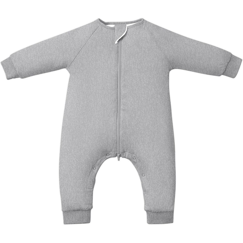 TOTBASIC baby sleep sack with feet front view gray wearable blanket for toddlers