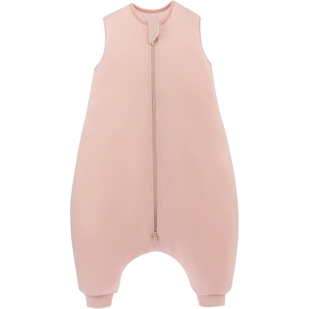 PurComfy toddler sleep sack with feet front view in blush pink premium bamboo viscose