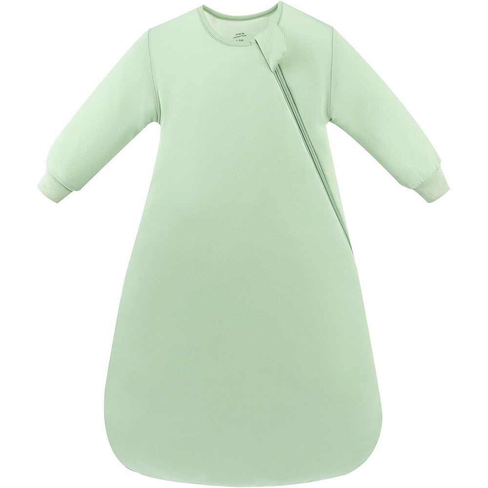 PurComfy premium baby bamboo viscose long-sleeve wearable sleep sack blanket in sage green front view