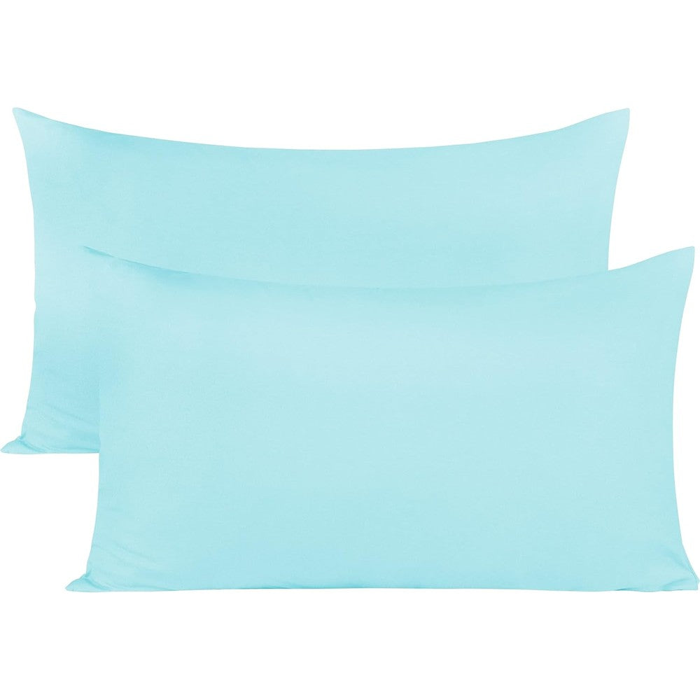 Estar Bedding toddler travel pillowcase set in aqua blue front view