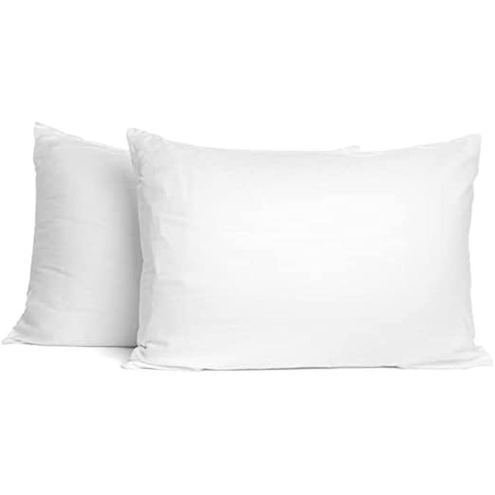 SAHARBEDDINGS Toddler Travel Pillowcase front view of two crisp white cotton covers