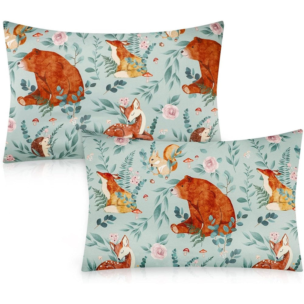Tanofar Woodland Animals Toddler Pillowcase 2 Pack Front View