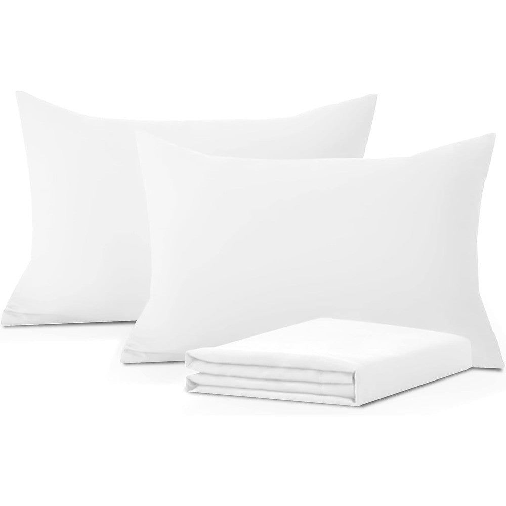 Comfort Beddings Pack of 2 Youth Pillowcases 16x22 front view in white