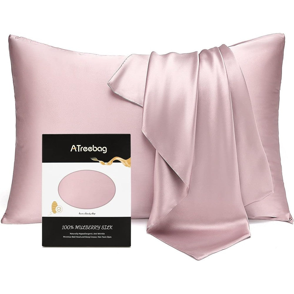 ATreebag toddler mulberry silk pillowcase front view light plum