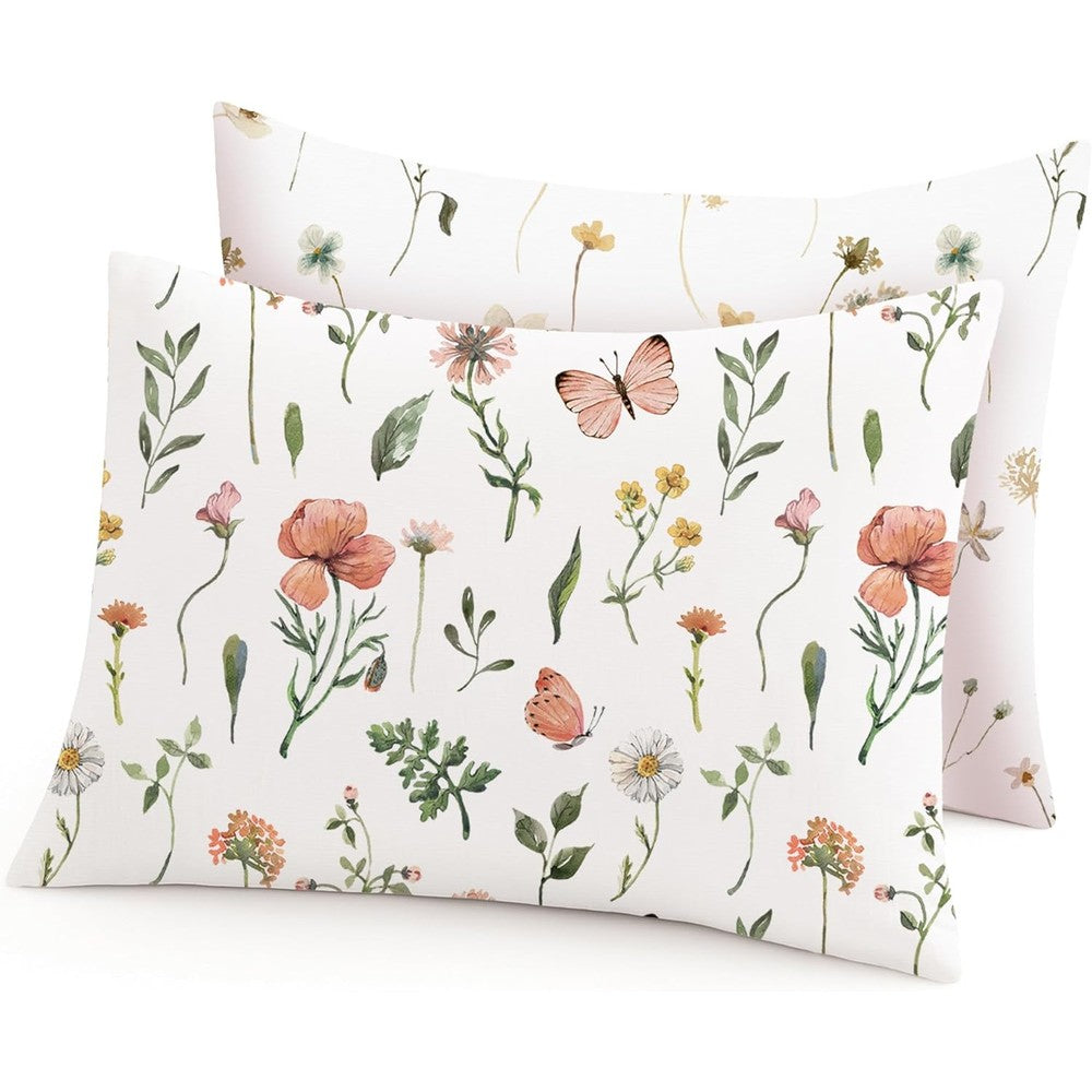 NookZuzu toddler pillowcases 2 pack butterfly garden front view