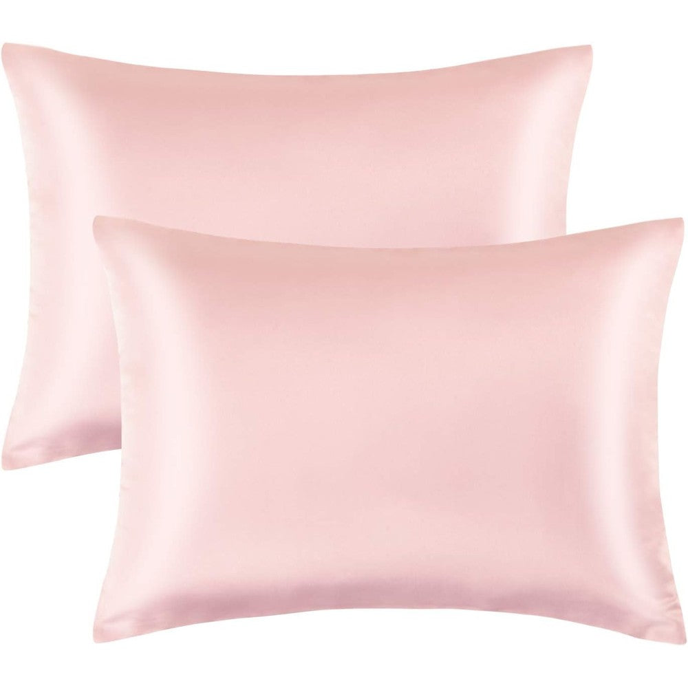 Flxxie satin toddler pillowcases pack of two pink front view