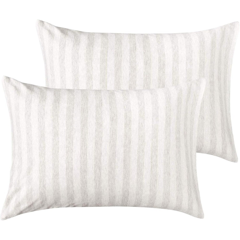 NTBAY organic cotton toddler pillowcases in camel and beige stripe
