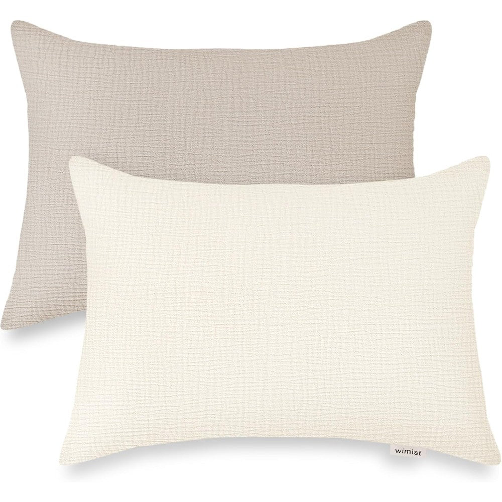 Wimist muslin toddler pillowcases 2 pack front view