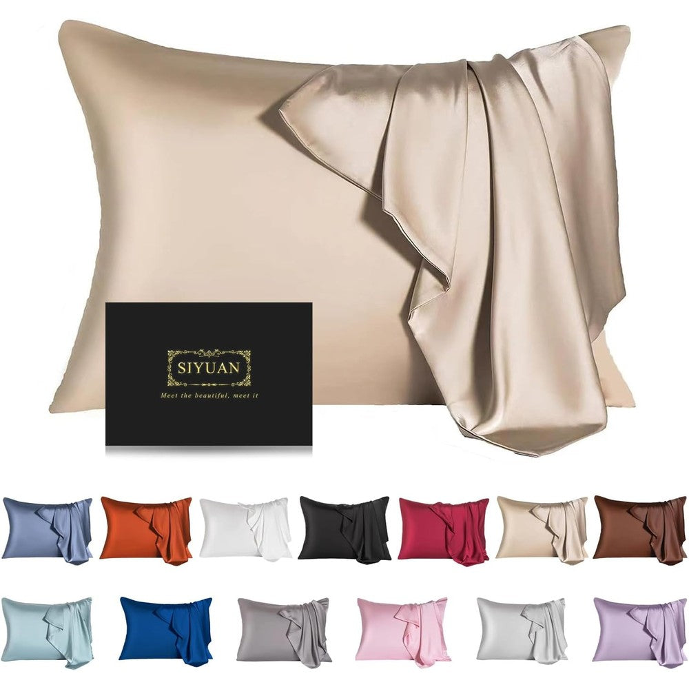Siyuan Mulberry Silk Toddler Pillowcase Champagne front view
