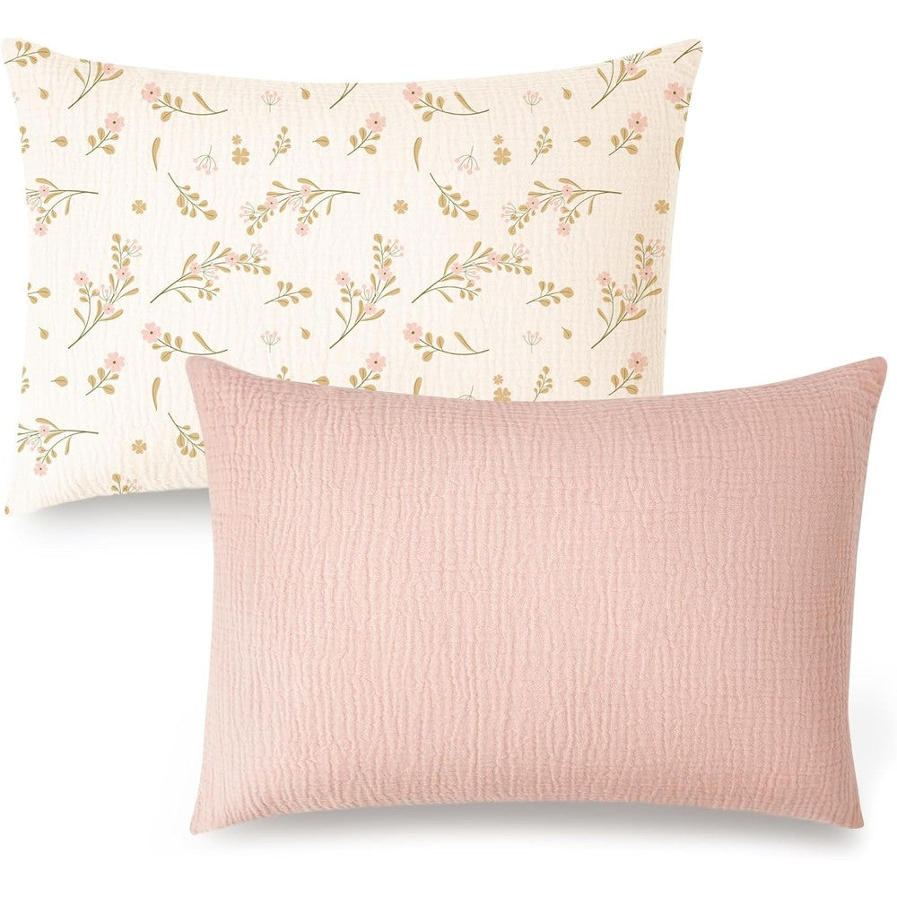 Konssy muslin toddler pillowcase 2 pack front view