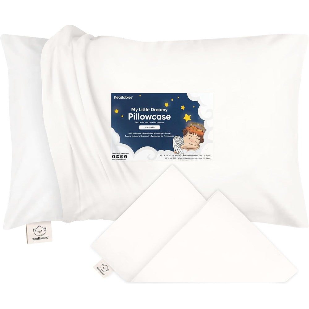KeaBabies organic cotton toddler pillowcase front view