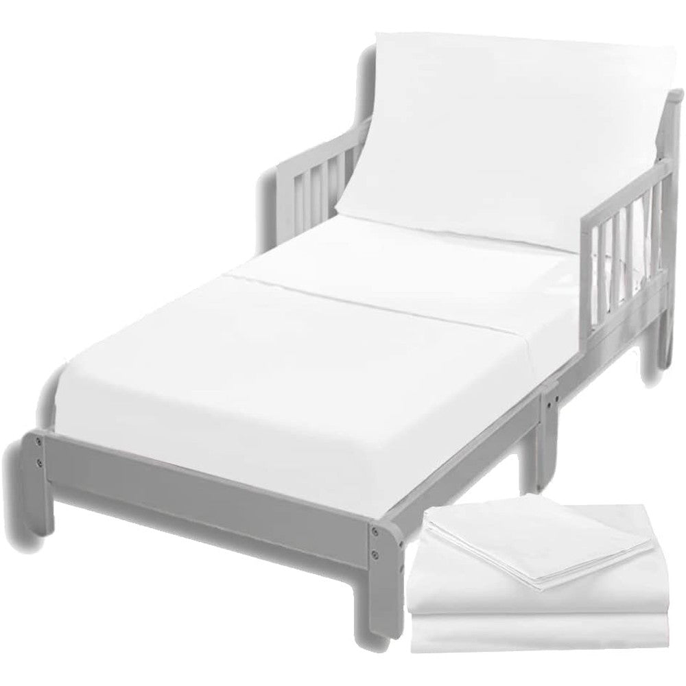 Mississippi Cotton 3 Piece Toddler Sheet Set white bedding front view