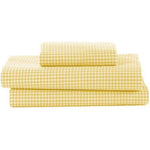 BKB gingham toddler sheet set yellow front view showcasing the complete three piece bedding layout