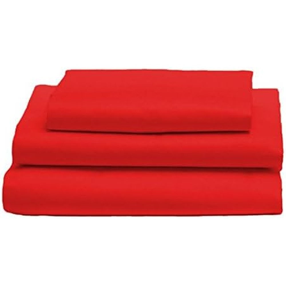 Bkb Toddler Sheet Set Red front view of three piece kids bedding collection