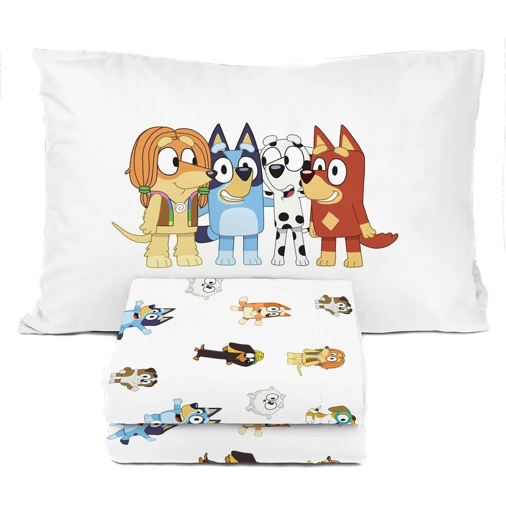 Sunny Side Up Bluey and Friends toddler bedding set front view