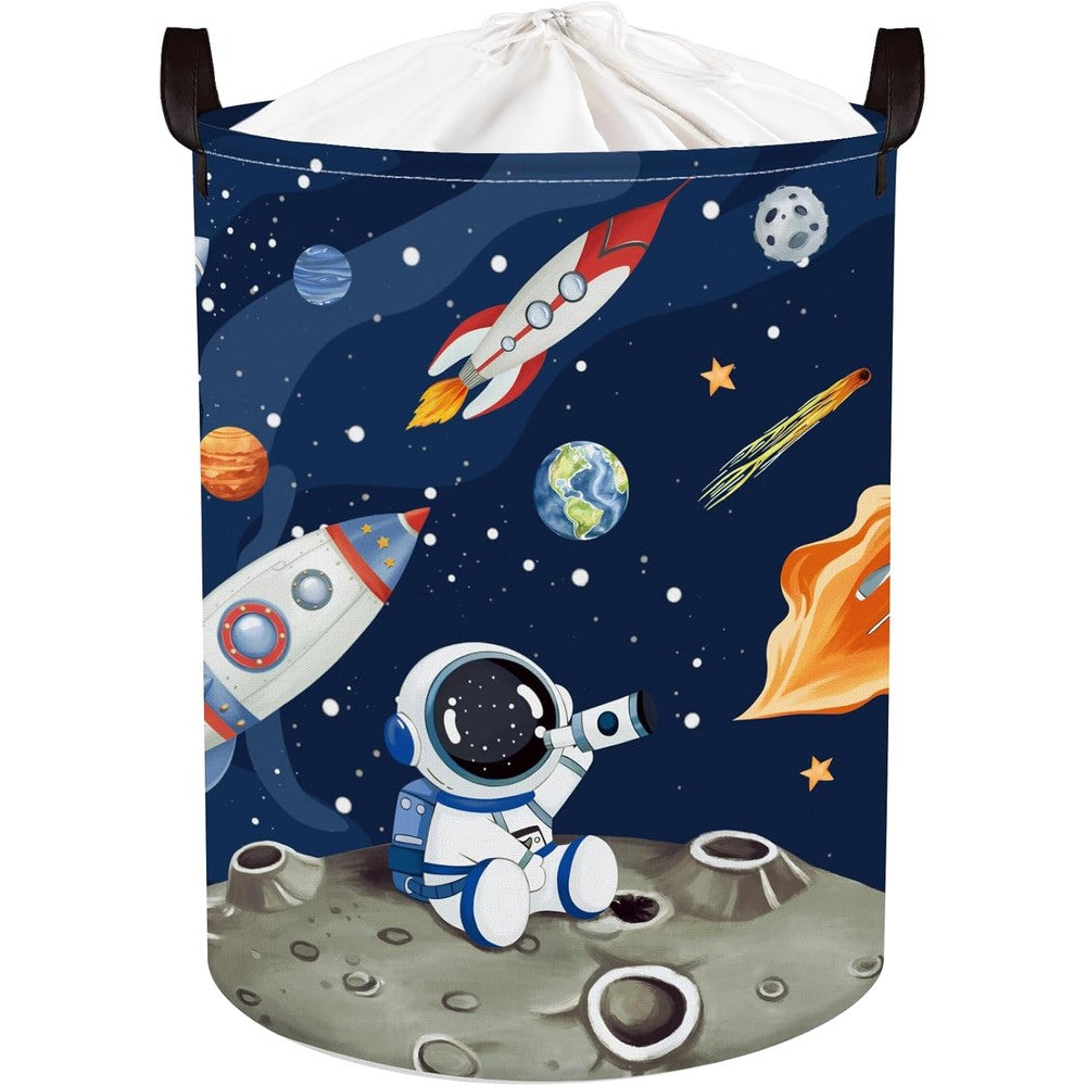 Huumonss Space Rockets Laundry Hamper front view